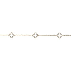 14kt gold & Sterling Silver Bracelet with 3 Clover motifs- perfect gift!